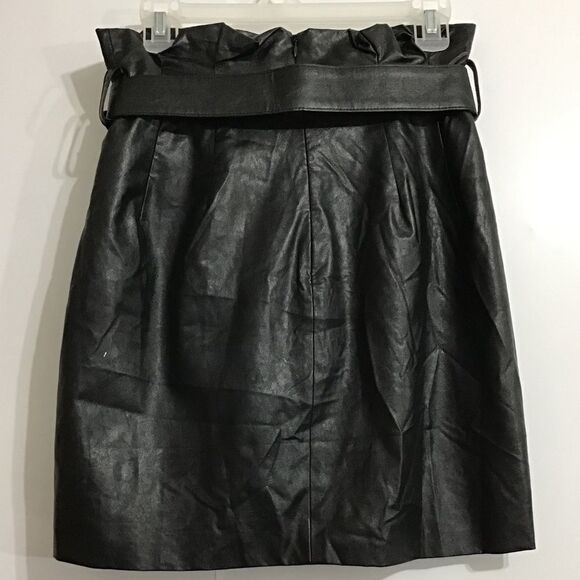 Ronny Kobo Angela Faux Leather Draped Pleated Mini Skirt New Size Small - Picture 3 of 10